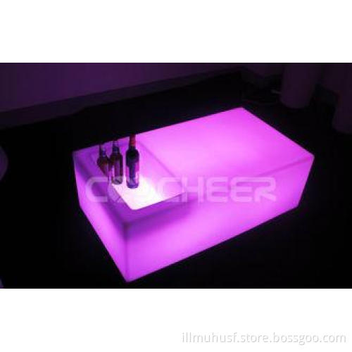 Custom Purple Long Led Bar Table PE Plastic Waterproof KTV